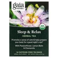 Gaia Herbs, Сон и отдых, без кофеина, 16 пакетиков, 0,96 унции (27,2 г)