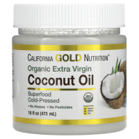 California Gold Nutrition, Органическое нерафинированное кокосовое масло, суперпродукт, холодного отжима, нерафинированное, 16 ж. унц. (473 мл)