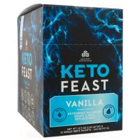 Dr. Axe / Ancient Nutrition, Keto Feast, сбалансированный кетогенный коктейль & заменитель пищи, ваниль 12 отдельных порционных пакетиков, 1,65 унц. (47 г) каждый