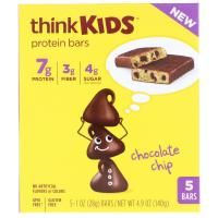 Think Thin, ThinkKids, протеиновые батончики с шоколадом, 5 штук, 1 унция (28 г) каждая