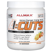 ALLMAX Nutrition, AMINOCUTS (ACUTS), аминокислоты с разветвленной цепью для снижения веса (КЛК + таурин + зеленый кофе), арктический апельсин, 210 г