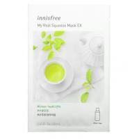 Innisfree, My Real Squeeze Beauty Mask EX, зеленый чай, 1 шт., 20 мл (0,67 жидк. Унции)