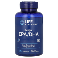 Мега ЭПК/ДГК, Mega EPA/DHA Life Extension, 120 капсул