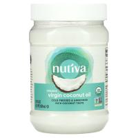 Nutiva, Натуральное очищенное кокосовое масло, 29 жидких унций (858 мл)