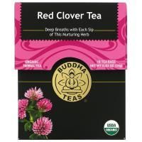 Buddha Teas, Organic Herbal Tea, красный клевер, 18 чайных пакетиков, 24 г (0,83 унции)