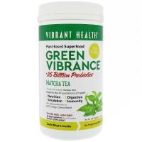 Vibrant Health, Green Vibrance +25 млрд пробиотиков, Версия 16.0, Чай маття, 11,88 унц. (336,75 г)
