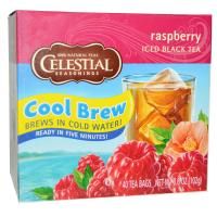 Celestial Seasonings,  Черный холодный чай, малина, 40 пакетиков, 3,6 унции (102 г)