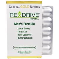 California Gold Nutrition, Rexdrive Herbal, формула для мужчин, 30 растительных капсул