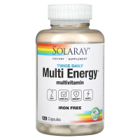 Solaray, Twice Daily Multi Energy (без железа) 120 капсул