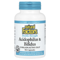 Natural Factors, Ацидофилус и бифидус, двойная сила, 10 млрд активных клеток, 90 капсул