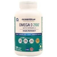 Oceanblue, Омега-3 2100 с витамином D Натуральная Ваниль 120 софтгелей