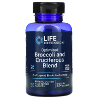 Life Extension, Оптимизированная смесь брокколи и крестоцветных, 30 таблеток, покрытых кишечнорастворимой оболочкой
