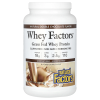 Natural Factors, Whey Factors, сывороточный протеин из молока коров на подножном вскармливании, натуральны шоколадный вкус, 2 фунта (907 г)