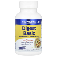 Enzymedica, Digest Basic, формула основных ферментов, 90 капсул