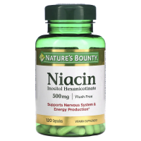 Nature's Bounty, Ниацин, не вызывающий покраснения, 500 мг, 120 капсул