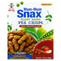Hot Kid, Mum-Mum Snax, Baked Pea Snacks, For Ages 24 Months+, Apple Cinnamon,  5 Pouches, 1.76 oz (50 g)