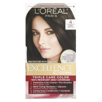 L'Oreal, Краска с тройной защитой Excellence Creme, оттенок 4 темный коричневый, на 1 применение