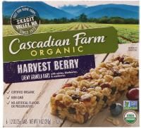 Cascadian Farm, Органические, жевательные батончики-гранола, урожай ягод, 6 батончиков, по 1,2 унции (35 г) каждый