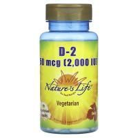 Nature's Life, витамин D-2 2000 МЕ, 90 капсул