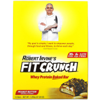 FITCRUNCH, Whey Protein Baked Bar, Peanut Butter, 12 Bars, 3.10 oz (88 g) Each