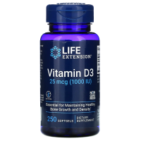 Life Extension, Витамин D3, 1000 МЕ, 250 капсул