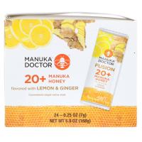 Manuka Doctor, Лесной мёд манука Fusion 20+, ароматизированный лимоном и имбирем, 24 порционных пакетов, 0,25 унц. (7 г) каждый