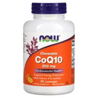 NOW Foods, жевательный коэнзим Q10, 200 мг, 90 пастилок