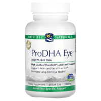 Nordic Naturals, "ПроДГК глазной", пищевая добавка с ДГК (DHA) для глаз, 1000 мг, 60 мягких желатиновых капсул с жидкостью