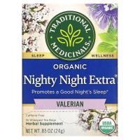 Traditional Medicinals, Органический чай для питья перед сном Nighty Night, валериана, 16 отдельных пакетика, 24 г