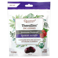 Quantum Health, Леденцы TheraZinc, вкус бузины и малины, 18 леденцов