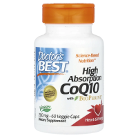 Doctor's Best, Ко-энзим High Absorption CoQ10 высокой абсорбции с биоперином, 200 мг, 60 вегетарианских капсул