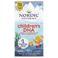 Nordic Naturals, Детская ДГК, с клубникой, 250 мг, 180 мини мягких капсул