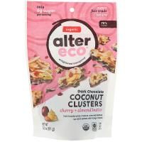 Alter Eco, Кусочки темного шоколада и кокосом, Вишня + миндальное масло, 3,2 унц. (91 г)