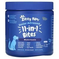 Zesty Paws, Advanced 8 in 1 Multivitamin Bites, мультивитамины 8 в 1 для взрослых собак, со вкусом курицы, 90 мягких жевательных таблеток
