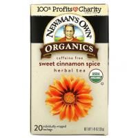 Newman's Own Organics, Без кофеина, травяной чай, сладкая корица, 20 чайных пакетиков, 39 г (1,41 унции)