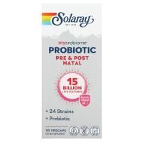 Solaray, Пробиотик Mycrobiome - Пре- и послеродовой 25 миллиардов живых культур 30 вег капсул