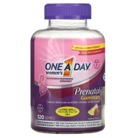 One-A-Day, Жевательные мармеладки для женщин с фолиевой кислотой и ДГК, мультивитаминная / мультиминеральная добавка, 120 жевательных таблеток