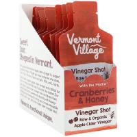 Vermont Village, Organic, Apple Cider Vinegar Shot, Cranberries & Honey, 12 Pack, 1 oz (28 g) Each