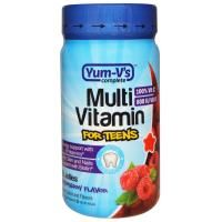 Yum-V's, Мультивитамины для подростков, Малиновый вкус, 60 штук