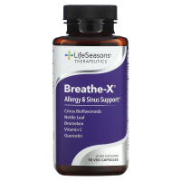 LifeSeasons, Средство от аллергии и для носовых пазух Breathe-X, 90 вегетарианских капсул