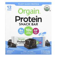 Orgain, Protein Snack Bar, шоколадный брауни, 12 батончиков по 40 г (1,41 унции)