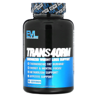 EVLution Nutrition, Trans4orm Thermogenic Energizing Fat Burner Supplement, 120 Capsules