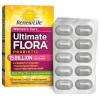 Renew Life, Ultimate Flora Probiotic, пробиотики для женщин с 15 млрд живых культур, 60 растительных капсул