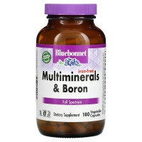Bluebonnet Nutrition, Мультиминералы с добавлением бора, без содержания железа, 180 капсул в растительной оболочке