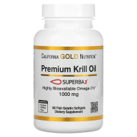 California Gold Nutrition, SUPERBA2™, масло криля премиального качества, 1000 мг, 60 мягких таблеток