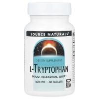 Source Naturals, L- триптофан, Коэнзим B6, 500 мг, 60 таблеток