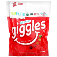 YumEarth, Organic Giggles, 10 Snack Packs, .5 oz (14 g) Each