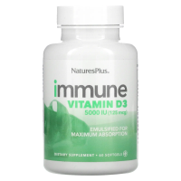 Nature's Plus, Immune Vitamin D3, 125 mcg, 5000 МЕ, 60 Softgels