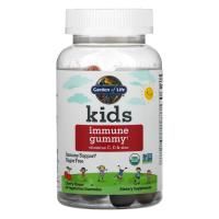 Garden of Life, детские жевательные таблетки для поддержки иммунитета, с витаминами C, D и цинком, вишня, 60 вегетарианских жевательных таблеток