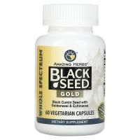 Amazing Herbs, Черный тмин полного спектра Gold 60 капсул
